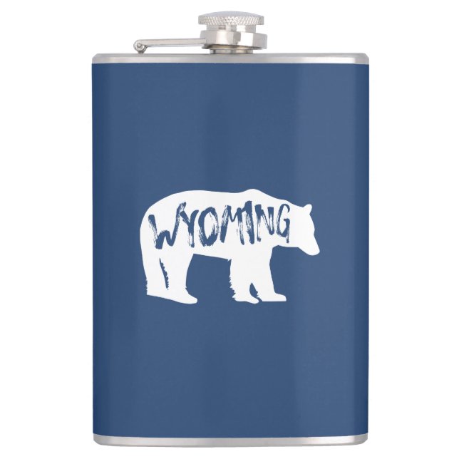 Wyoming Bear Hip Flask (Front)
