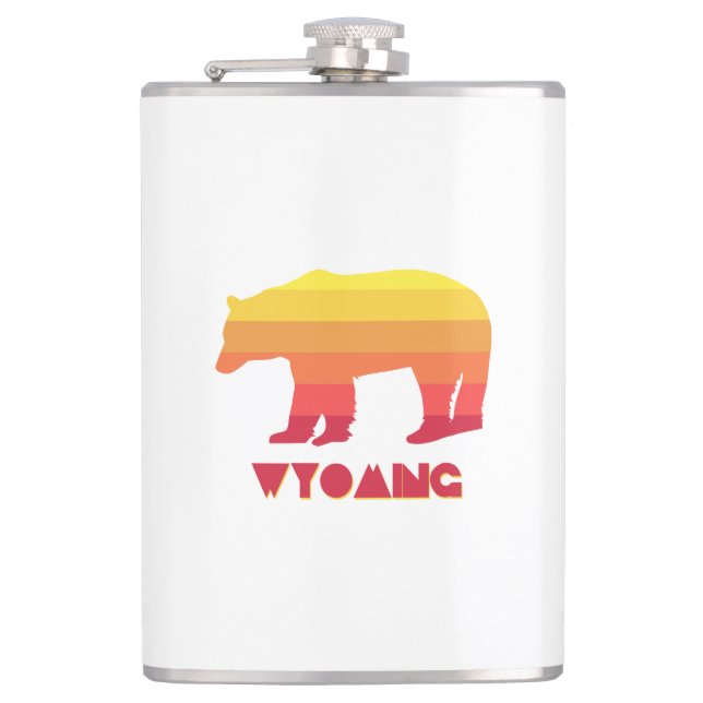 Wyoming Bear Hip Flask (Front)