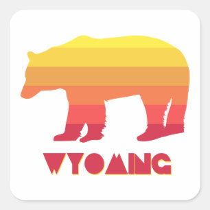 Wyoming Bear Square Sticker