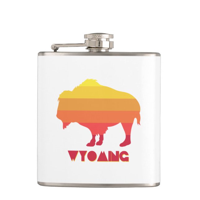 Wyoming Bison Hip Flask (Front)