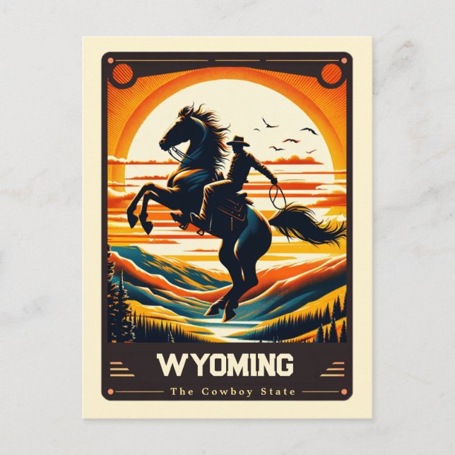 Wyoming | Carte postale Vintage Patriotic Spirit (Devant)