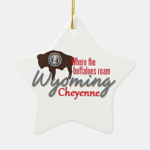 WYOMING CERAMIC ORNAMENT