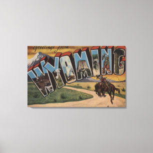 Wyoming (Cowboy)Large Letter ScenesWyoming Canvas Print