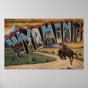 Wyoming (Cowboy)Large Letter ScenesWyoming Poster