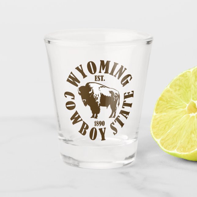 Wyoming,Cowboy State Shot Glass (Front)
