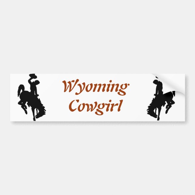 Wyoming Cowgirl Bumper Sticker (Front)