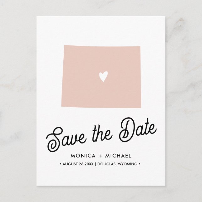 WYOMING Destination Wedding ANY COLOR   Announcement Postcard (Front)