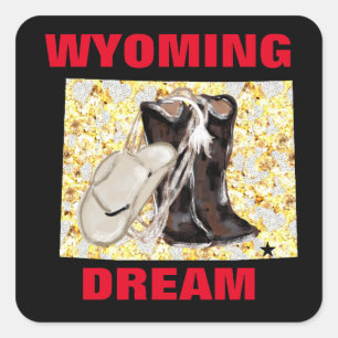 WYOMING DREAM SQUARE STICKER