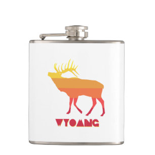 Wyoming Elk Hip Flask
