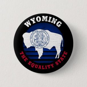 WYOMING EQUALITY STATE FLAG 2 INCH ROUND BUTTON