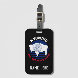 WYOMING EQUALITY STATE FLAG LUGGAGE TAG
