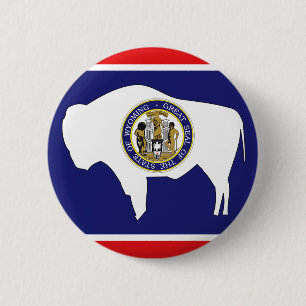 WYOMING FLAG 2 INCH ROUND BUTTON