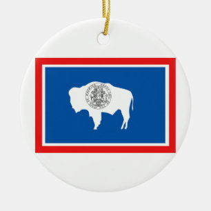 Wyoming Flag Ceramic Ornament