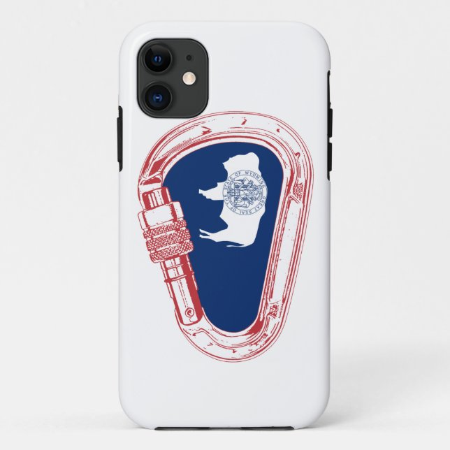 Wyoming Flag Climbing Carabiner Case-Mate iPhone Case (Back)