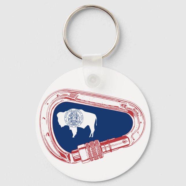Wyoming Flag Climbing Carabiner Keychain (Front)