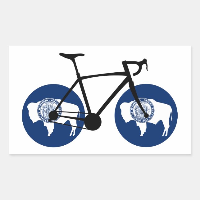 Wyoming Flag Cycling Sticker (Front)