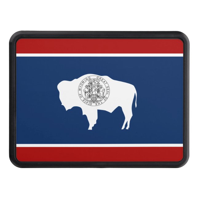 Wyoming flag trailer hitch cover (Front)