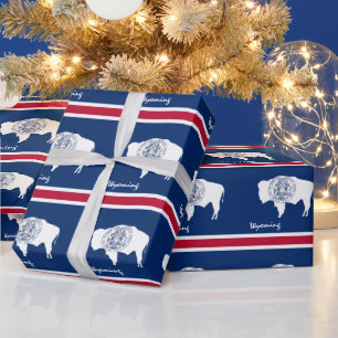 Wyoming Flag & Wyoming gifts America /sports fans Wrapping Paper