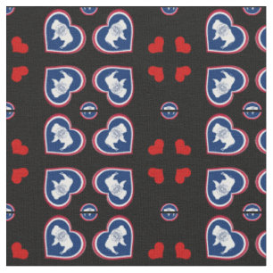 Wyoming Flag & Wyoming Hearts fashion Fabric / USA