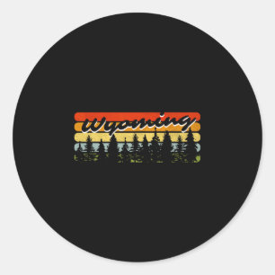 Wyoming Forest Sunset Trees Cabin Theme Souvenir Classic Round Sticker
