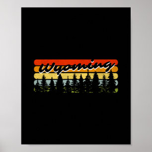 Wyoming Forest Sunset Trees Cabin Theme Souvenir  Poster