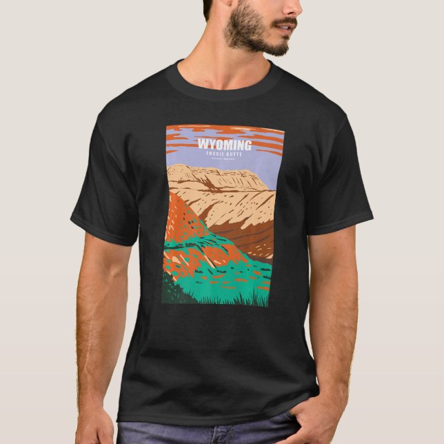 Wyoming Fossil Butte National Monument Adventure C T-Shirt (Front)