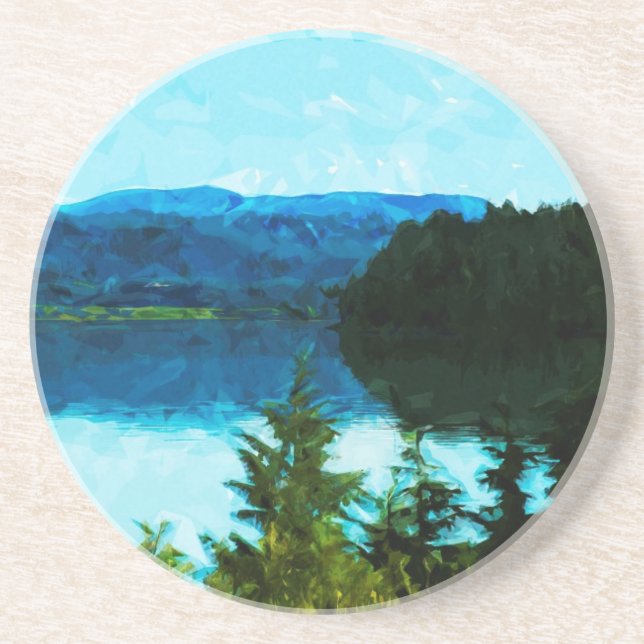 Wyoming Grand Teton Mountains Abstract Coaster (Front)