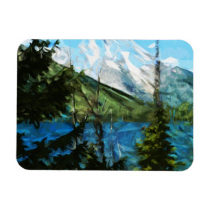 Wyoming Grand Teton Mountains Abstract Magnet