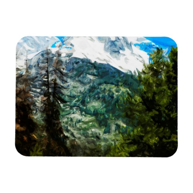 Wyoming Grand Teton Mountains Abstract Magnet (Horizontal)