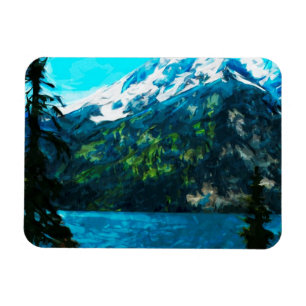 Wyoming Grand Teton Mountains Abstract Magnet