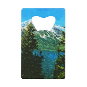Wyoming Grand Teton Mountains Abstract Wallet Bottle Opener