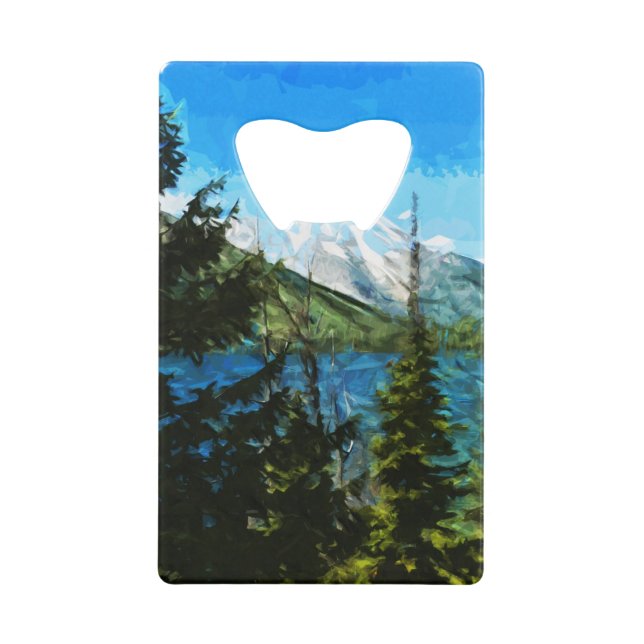 Wyoming Grand Teton Mountains Abstract Wallet Bottle Opener (Front)