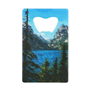 Wyoming Grand Teton Mountains Abstract Wallet Bottle Opener