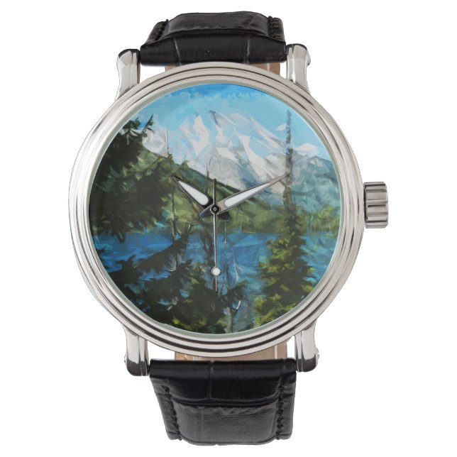 Wyoming Grand Teton Mountains Abstract Watch (Front)