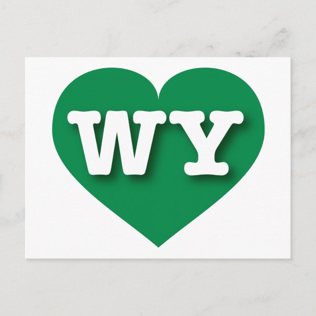 Wyoming Green Heart - I love WY Postcard (Front)