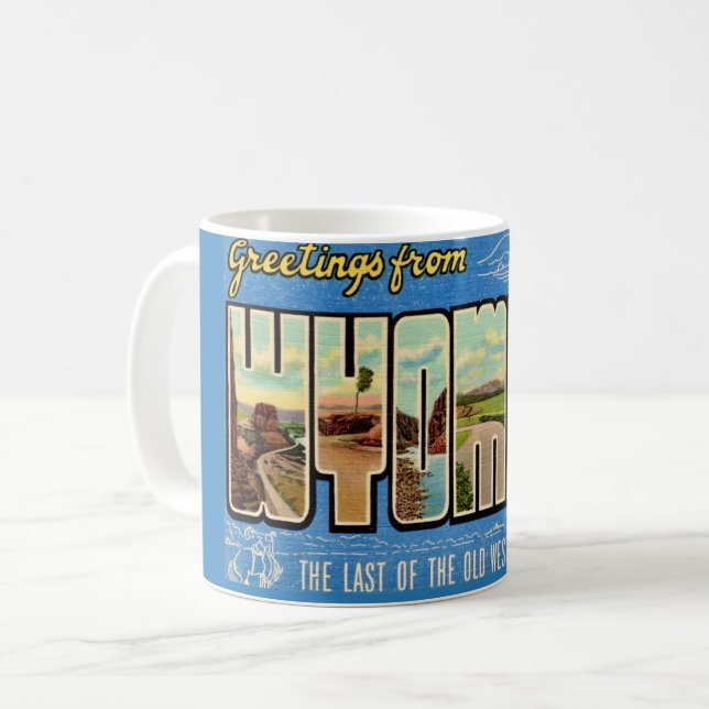 Wyoming Greetings Postcard Coffee Mug (Front Left)