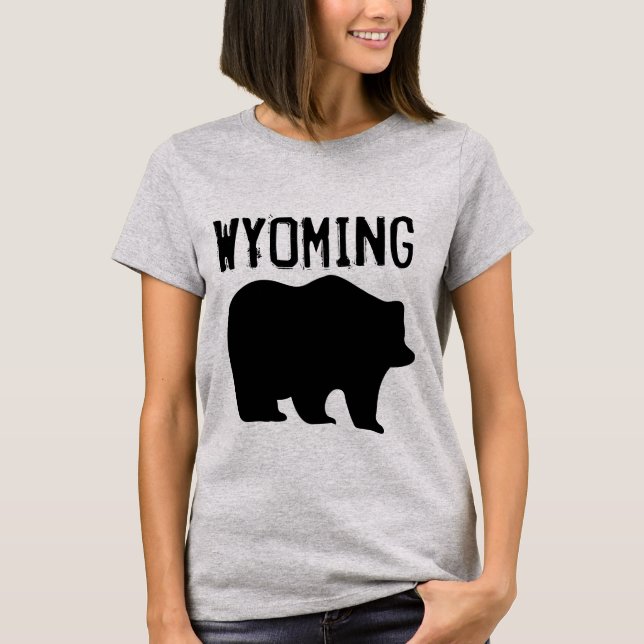 WYOMING GRIZZLY BEAR T-Shirts (Front)
