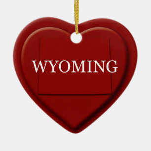 Wyoming Heart Map Christmas Ornament