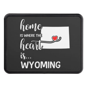 Wyoming home is where the heart is trailer hitch cover