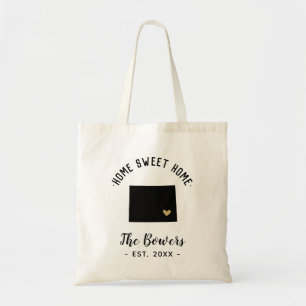 Wyoming Home Sweet Home Family Monogram Tote Bag