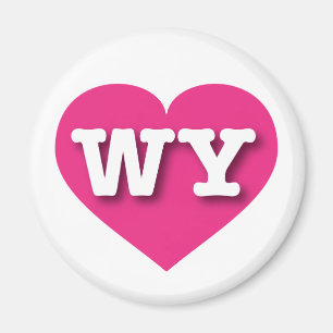 Wyoming Hot Pink Heart - Big Love Magnet