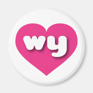 Wyoming hot pink heart - I love wy Magnet