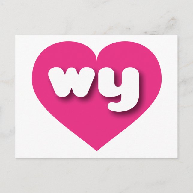 Wyoming hot pink heart - I love wy Postcard (Front)