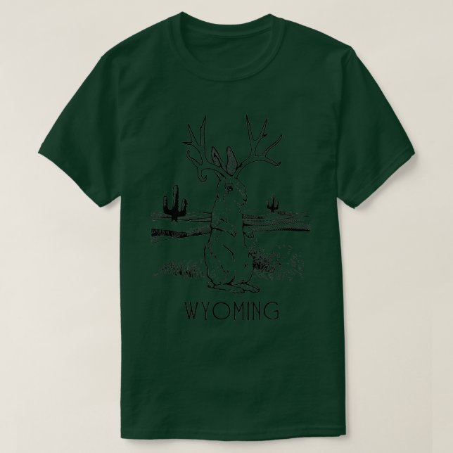 Wyoming Jackalope , Fun Jackrabbit Bunny  T-Shirt (Design Front)