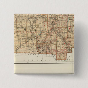 Wyoming, Livingston, Orleans, Genesee 2 Inch Square Button