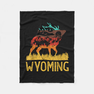 Wyoming - love nature vintage hiking 70s 80s fleece blanket