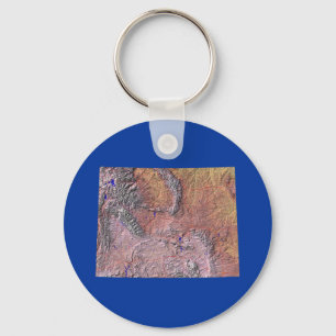Wyoming Map Keychain