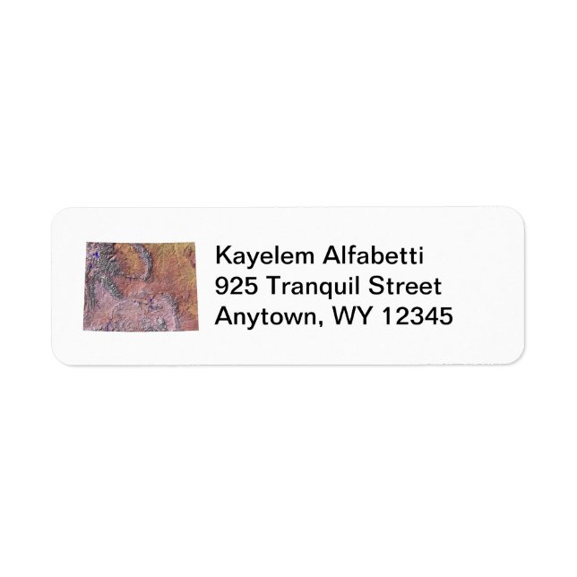 Wyoming Map Return Address Label (Front)