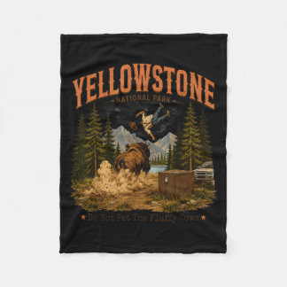Wyoming Mountains National Park Do Not Pet The Fleece Blanket