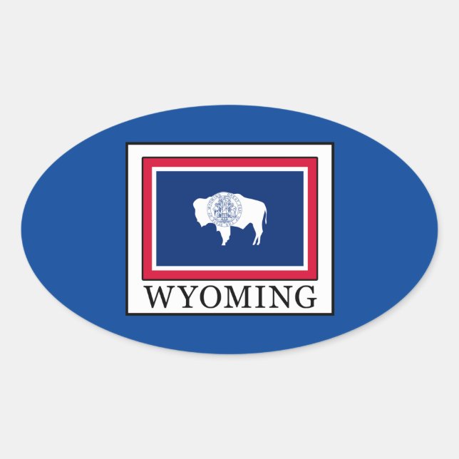 Wyoming Oval Sticker (Front)